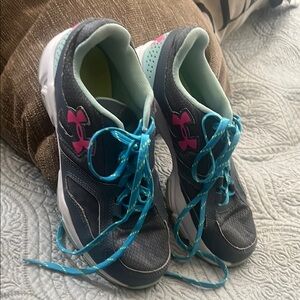 Under Armour Kids' Blue and Pink Sneakers